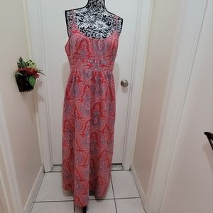 J. Crew red adjustable strap  Maxi Dress